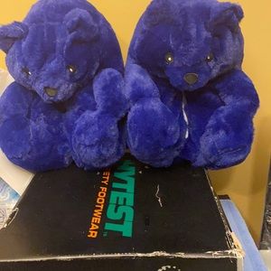 Brand new bear adult slippers. Blue